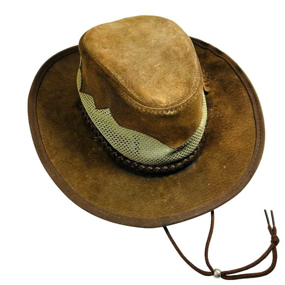 Monterey Bay 8" SIROCCO Unisex Hat Suede Leather Mesh USA - Picture 10 of 16